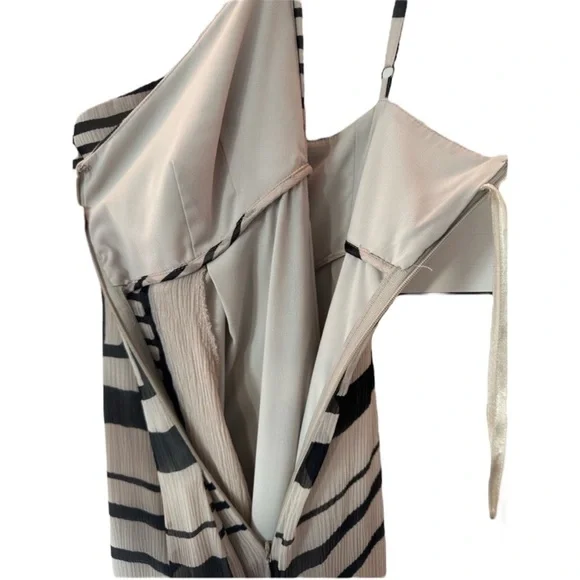 CLUB MONACO Hudson Dress Robe Silk Maxi Dress in Khaki /Black Size 4 - Picture 7 of 14